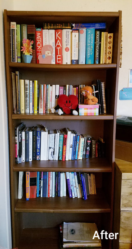professionally organized book shelf